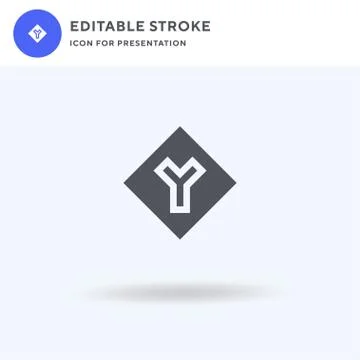 Y Intersection icon vector, filled flat sign, solid pictogram isolated on whi Stock Illustration