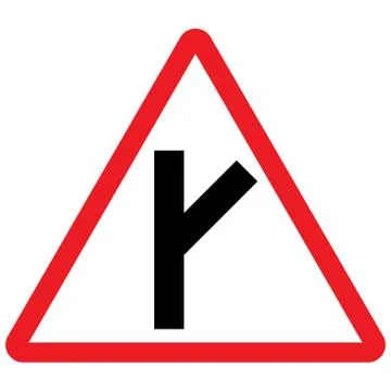 Y intersection right traffic sign vector. Illustrazione stock