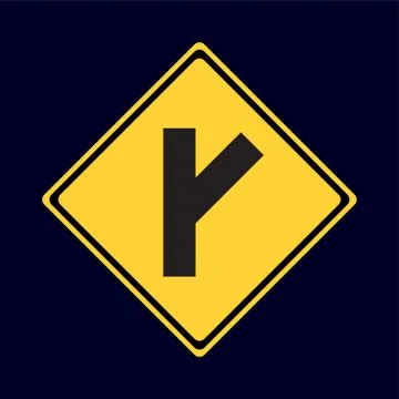 Y Intersection Road Sign Illustrazione stock