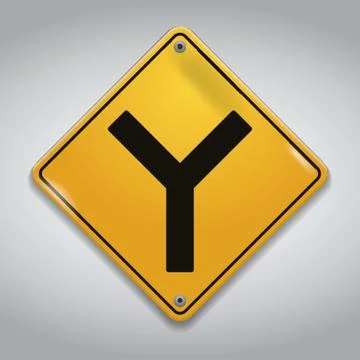 Y-Intersection Road Signs Stock Illustration