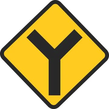 Y Intersection sign icon, Traffic sign vector illustration Stockillustratie