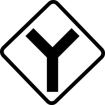 Y Intersection sign icon, Traffic sign vector illustration Stock Illustration