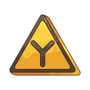 Y-intersection sign illustration Illustrazione stock