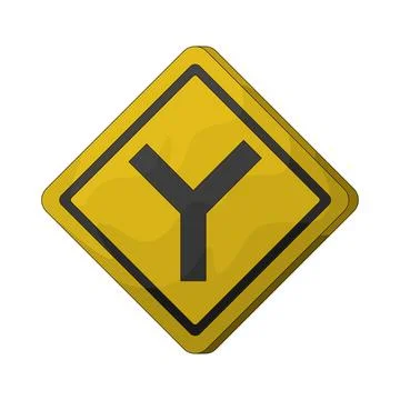 Y-intersection sign illustration Ilustración de archivo