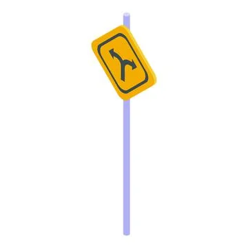 Y intersection traffic sign showing two directions on post Stock-Illustration