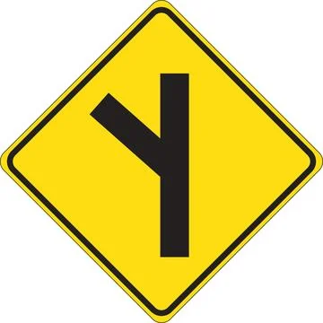 Y Junction Left Sign Stock Illustration