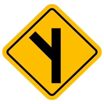 Y junction left traffic sign vector illustration.Traffic sign. Illustrazione stock