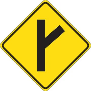 Y Junction Right Sign Stock Illustration