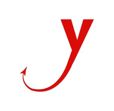 Y letter devil tail icon Stock Illustration