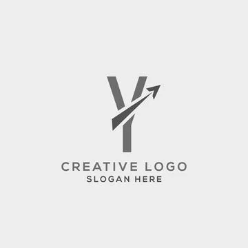 Y letter initial incorporated with Arrow logo design vector illustration. Usa 스톡 일러스트