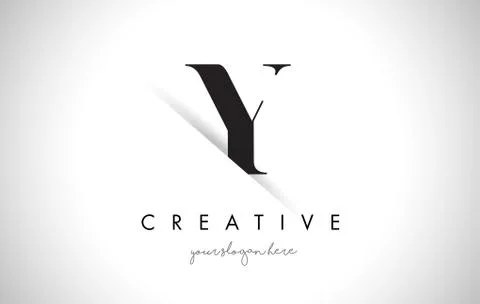 Y Letter Logo Design with Creative Paper Cut Stock Illustration