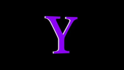 Y letter logo loopable rotated purple color black background Stock Illustration