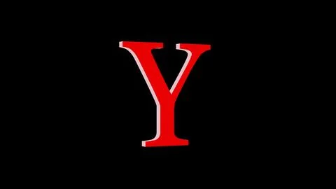 Y letter logo loopable rotated red color black background Stock Illustration