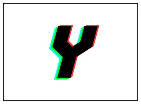 Y letter logo, vector desing font .Dynamic, split-color, shadow of  number re Stock Illustration