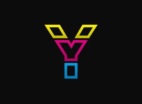 Y letter logo, vector desing font .Dynamic cmyk split blue, pink, yellow colo Stock Illustration