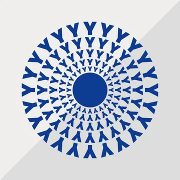 Y letter patterns conceptual mandala vector illustration. Y text texture Stock Illustration