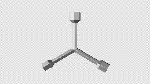 Y Shape Hex Socket Wrench Rotating on a Transparent Background. Seamless Loop. Stock Footage 303626947