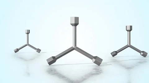 Y Shape Three Way Hex Socket Wrenches on a Light Reflective Floor. Spanner. 4K Stock Footage 303626950