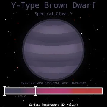 Y-Type Brown Dwarf Infographic (Ultra-cool Brown Dwarf) Stock Illustration