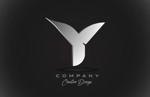 Y white gradient alphabet letter logo icon with black background. Creative de Stock Illustration
