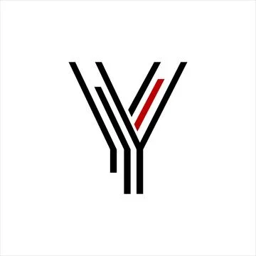 Y, YY initials geometric line art company logo and vector icon Illustrazione stock