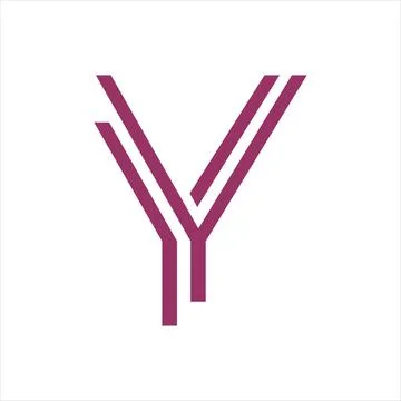 Y, YY initials geometric line art company logo and vector icon Stock Illustration