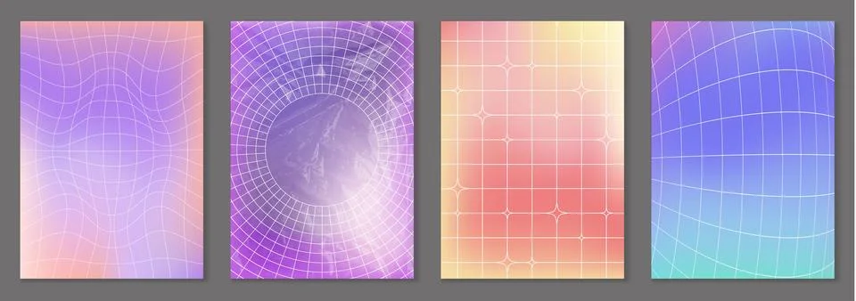Y2k abstract gradient backgrounds Illustrazione stock