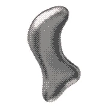 Y2K abstract metallic liquid shape, pixelated retro cyberpunk, 8-bit. Illustrazione stock