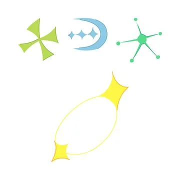 Y2k abstract shapes vector elements set Illustrazione stock