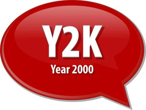 Y2K acronym definition speech bubble illustration Stock Illustration