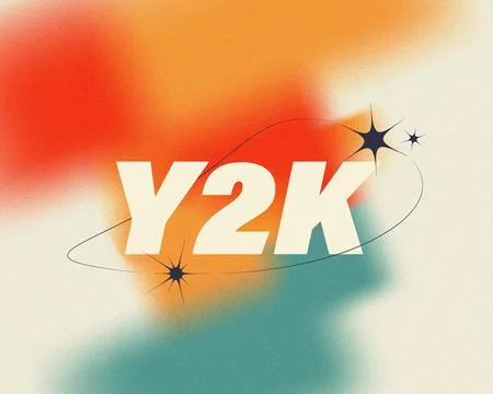Y2K aesthetic background vector with blurred gradient, grain texture, spark Stock Illustration