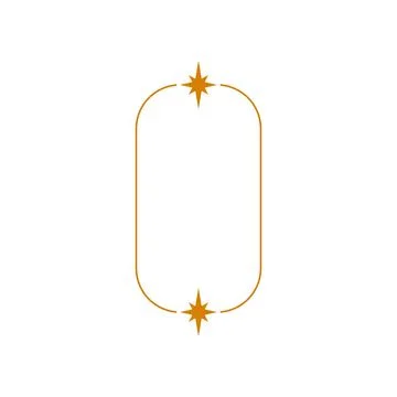 Y2K aesthetic line border, vector abstract orange linear rounded rectangle frame Stock Illustration