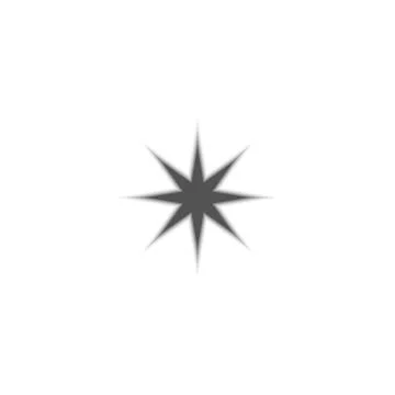 Y2K aesthetic. Vector icon of eight-pointed star or flare, with soft gradient Stock Illustration