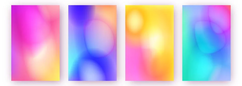 Y2k aura gradient backgrounds set Illustrazione stock