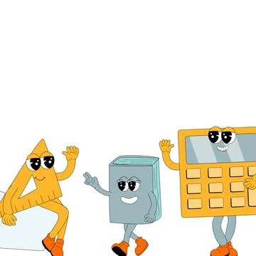 Y2k background with school characters in retro 00s, 80s style. Back to school Stock Illustration