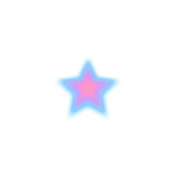 Y2K blue lilac gradient blurred star, smooth star shape with aura, space symbol Stock Illustration