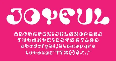 Y2k bubble font alphabet, liquid groovy type Stock Illustration