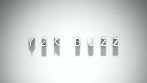Y2k buzz 3D title animation with shadows on a white background Stock Footage 297382873