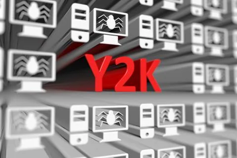 Y2K concept blurred background 3d render illustration Stock Illustration