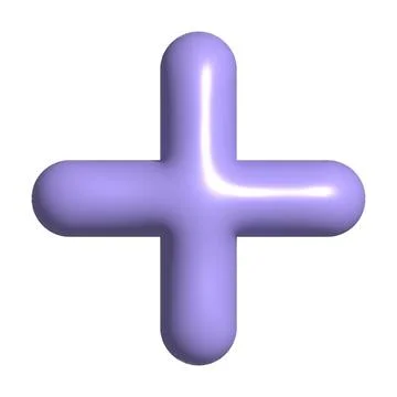 Y2K element plus. 3D trendy Bubble shape. Colorful geometric form for design. Stock Illustration