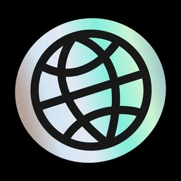 Y2k element. sticker globe in hologram design. Stock Illustration