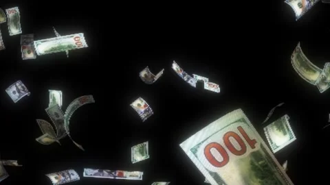Y2K Game Dollar Bills Drop Loop PS1 N64-Style USD Falling Cash Visual 動画素材 308407195