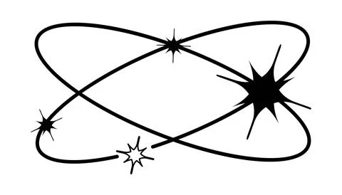 Y2k geometric shape, minimalist frame with stars. Retro design element for .. Stock-Illustration
