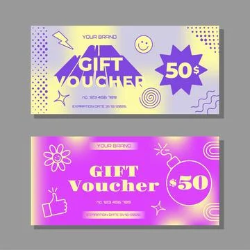 Y2K Gift Voucher Stock Illustration