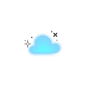 Y2k gradient blue cloud vector. Abstract design with blurred shapes and linear 스톡 일러스트