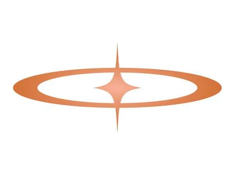 Y2K gradient orange retro star icon Stock Illustration