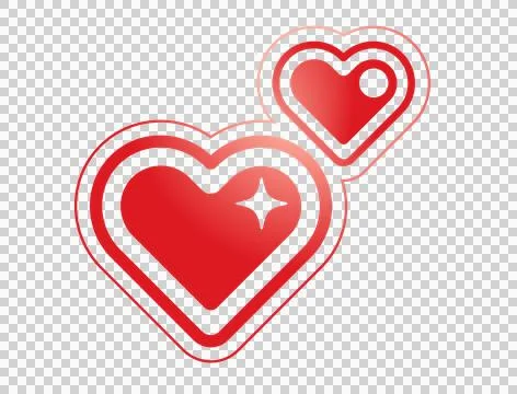 Y2K gradient red to pink retro heart and star icon Stock Illustration