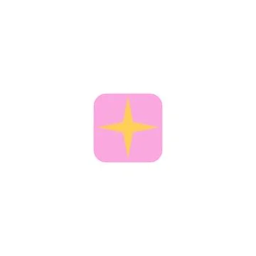 Y2k gradient shape of yellow quadrilateral star in pink square. Stock Illustration