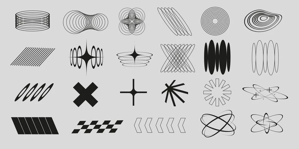 Y2K graphic elements 스톡 일러스트