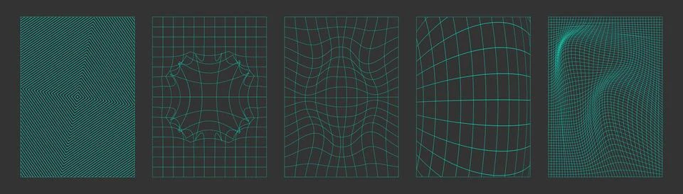 Y2k grid backgrounds collection Stockillustratie